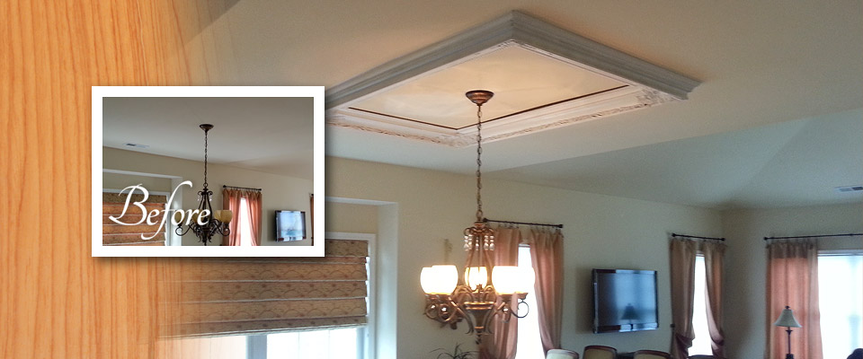 Tray Ceiling Installation This Homeowner Had A Very Old Large